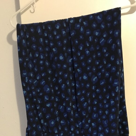 IMAN 2XL BLUE AND BLACK FAUX ANIMAL PRINT PANTS - Picture 2 of 9